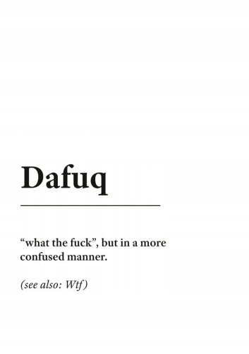 Plakat słownik miejski slang Dafuq