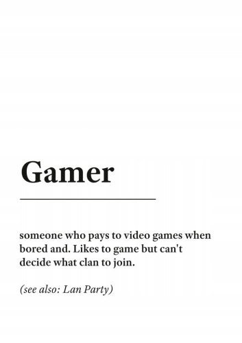 Plakat słownik miejski slang Gamer