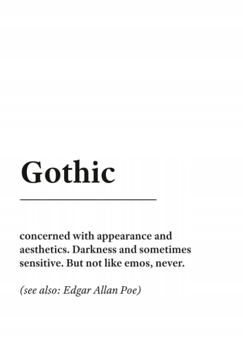 Plakat słownik miejski slang Gothic