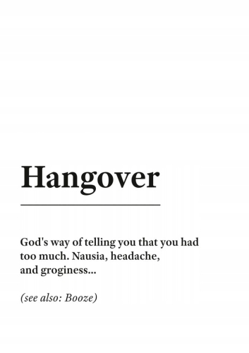 Plakat słownik miejski slang Hangover