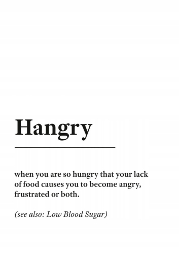Plakat słownik miejski slang Hangry