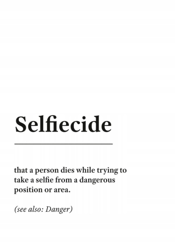 Plakat słownik miejski slang Selfiecide