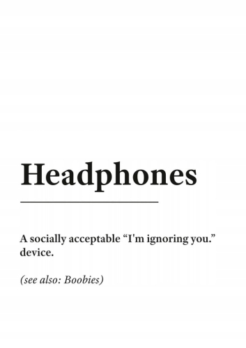 Plakat słownik miejski slang Headphones