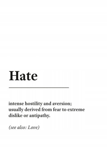 Plakat słownik miejski slang Hate