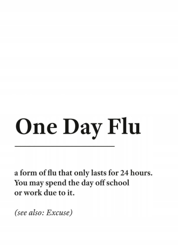 Plakat słownik miejski slang One Day Flu