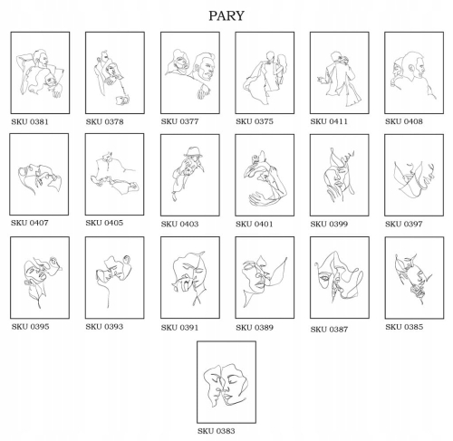 Plakat Line Art pary różne do wyboru