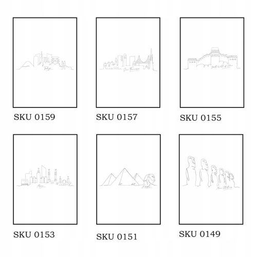 Plakat Line Art Miasta różne do wyboru