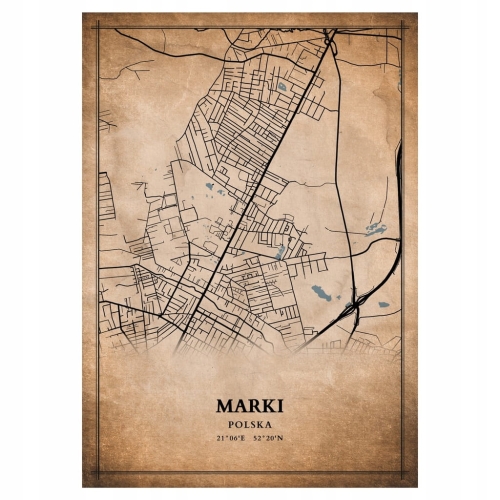 Plakat Mapa miasta vintage Marki
