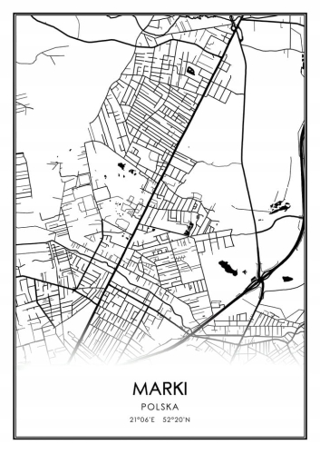 Mapa czarno biała Plakat Marki