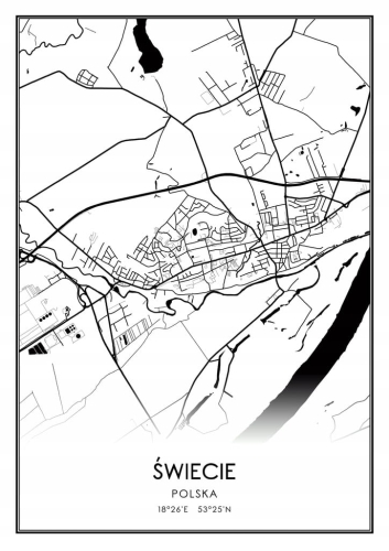 Mapa czarno biała Plakat Świecie