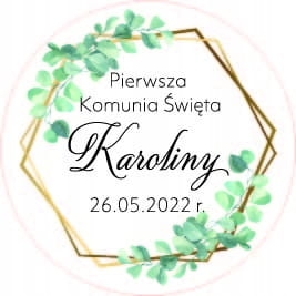 Naklejki Komunia Święta personalizowane