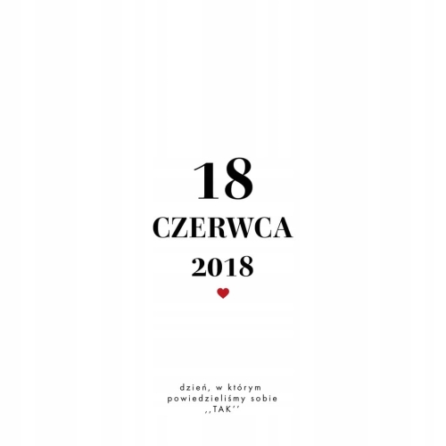 Personalizowany plakat Rocznica Data Ślub 