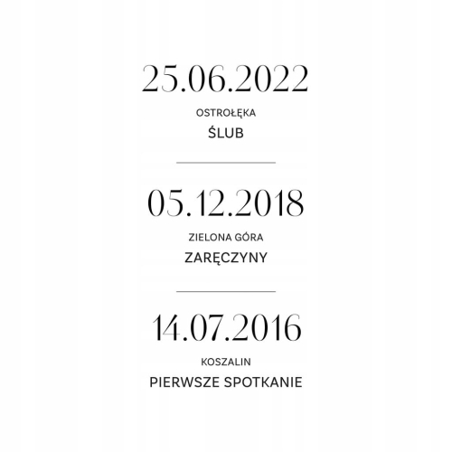 Personalizowany plakat Data Historia Miłości