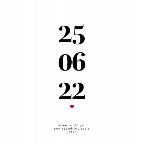 Personalizowany plakat Data Rocznica Ślub 