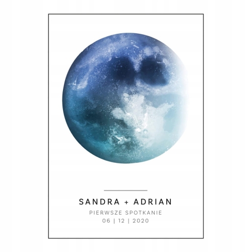 Personalizowany plakat Księżyc Rocznica 