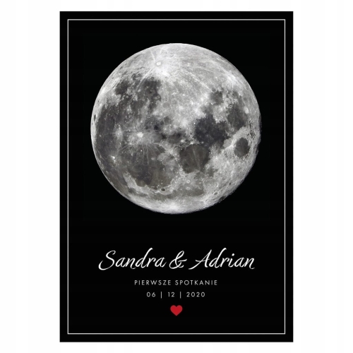 Personalizowany plakat Księżyc Rocznica 
