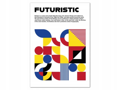 Plakat w stylu Bauhaus Geometryczny