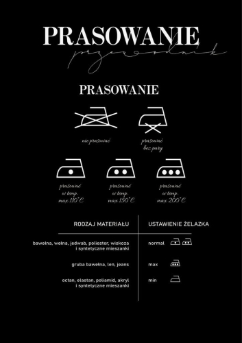 Plakat Przewodnik Prasowanie do pralni