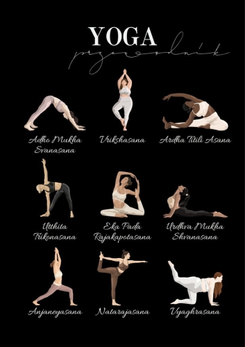 Plakat Przewodnik Pozycje Yoga 