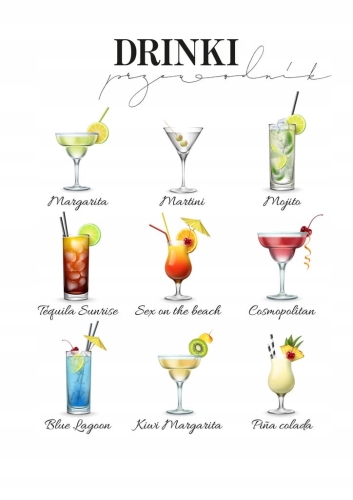 Plakat Przewodnik Drinki do kuchni