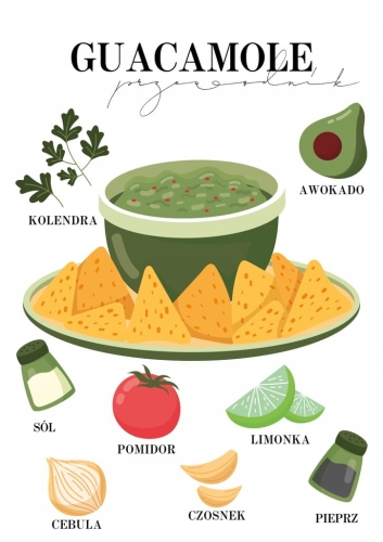 Plakat Przewodnik vege wegański Guacamole