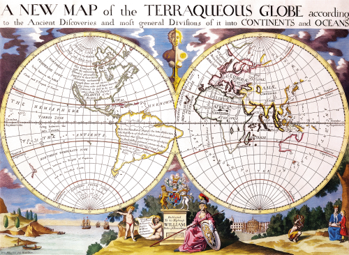 Mapa Świata Edward Wells Map of the World from 1700 50x70cm
