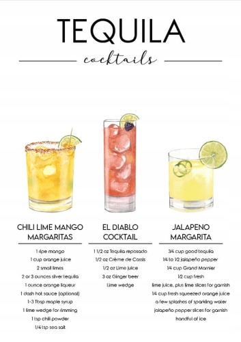 Plakat drink drinki cocktaile Tequila
