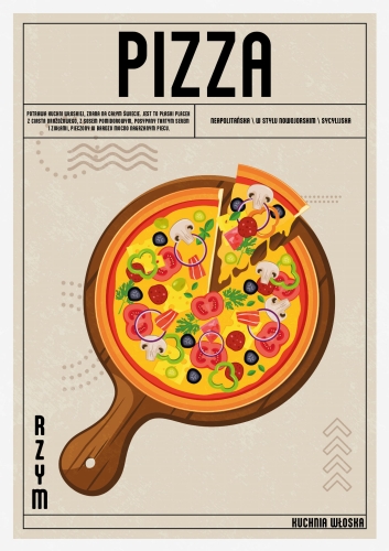 Plakat Do Kuchni Pizza wersja polska plakatu
