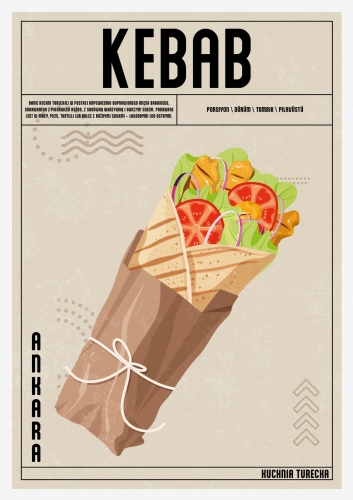 Plakat Do Kuchni Kebab wersja polska plakatu