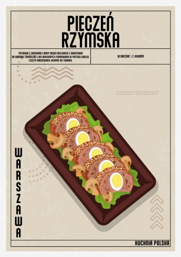Plakat Do Kuchni Pieczeń Rzymska wersja polska plakatu