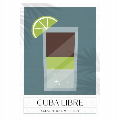Plakat Cocktails drinki Cuba Libre