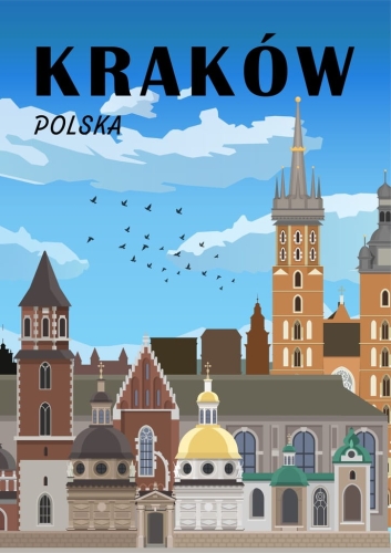 Plakat podróżniczy Kraków Polska