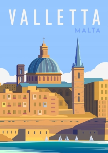 Plakat podróżniczy Malta Valletta