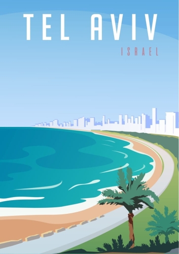 Plakat podróżniczy Tel Aviv Izrael