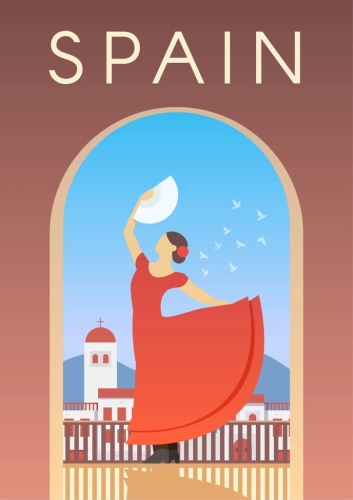 Plakat podróżniczy Hiszpania Spain