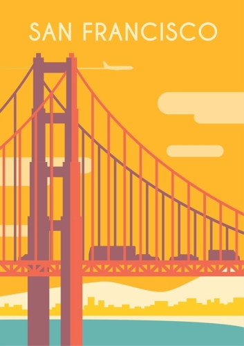 Plakat podróżniczy San Francisco USA