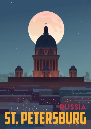 Plakat podróżniczy St. Petersburg Rosja