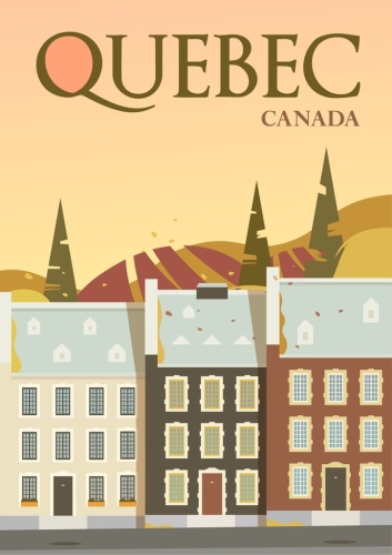 Plakat podróżniczy Quebec Kanada Canada