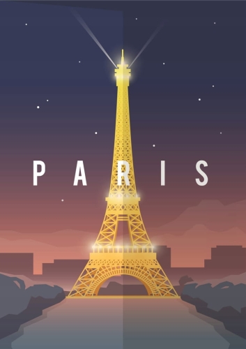 Plakat podróżniczy Paryż Paris Francja