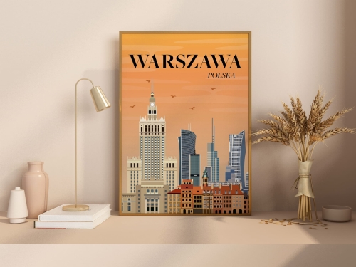 Plakat podróżniczy Warszawa Polska