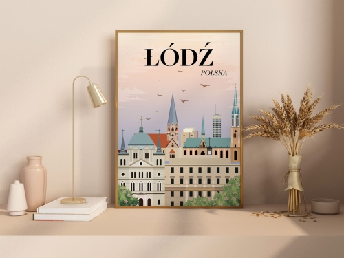 Plakat podróżniczy Łódź Polska