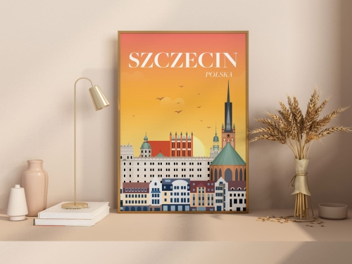 Plakat podróżniczy Szczecin Polska