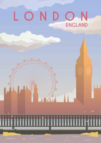 Plakat podróżniczy Londyn London Anglia