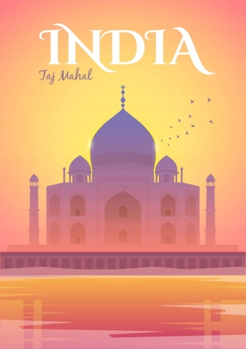 Plakat podróżniczy Indie India Tadż Mahal