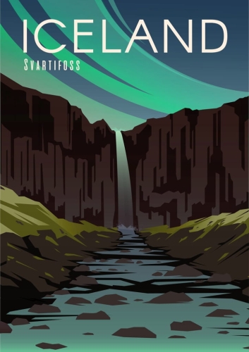 Plakat podróżniczy Islandia Iceland