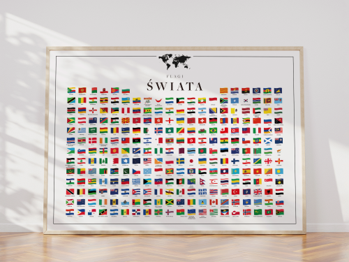 Plakat Flagi Świata, wersja polska
