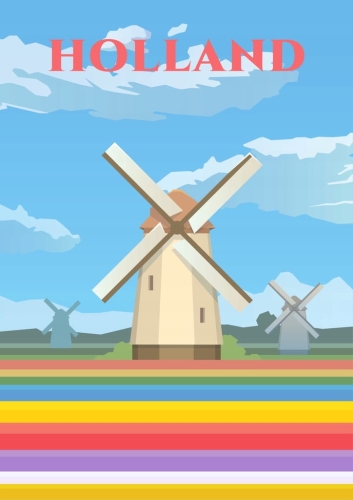 Plakat podróżniczy Holandia Holland