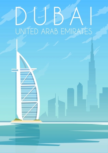 Plakat podróżniczy Dubaj Emiraty Arabskie