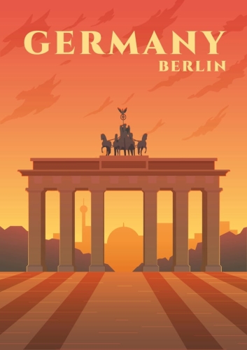 Plakat podróżniczy Germany Niemcy Berlin