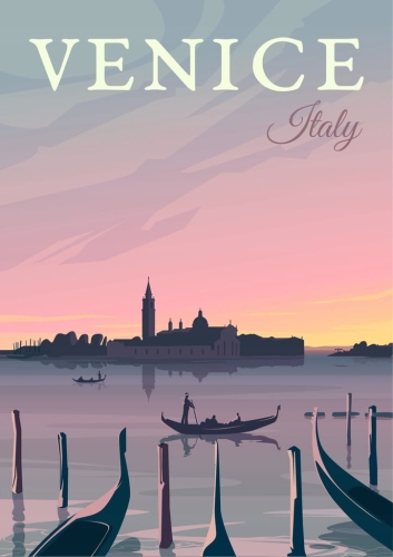 Plakat podróżniczy Wenecja Włochy Italy